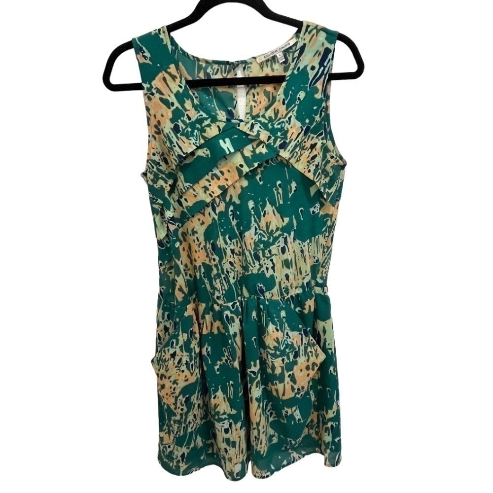 𝅺collective Concepts Green Stretch Waist Dress Size Large
